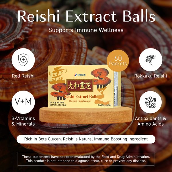 Reishi Extract Balls / 2 mth supply (60 packets)