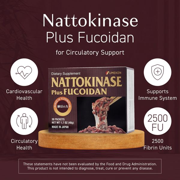 Nattokinase (plus Fucoidan) / 1 mth supply (30 packets)