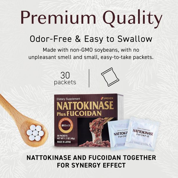 Nattokinase (plus Fucoidan) / 1 mth supply (30 packets)