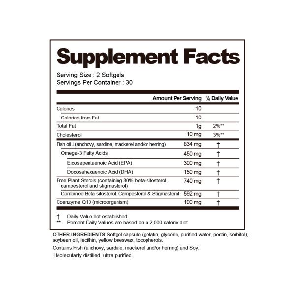 Omega3 + CoQ10 / 1 mth supply (60 tablets)