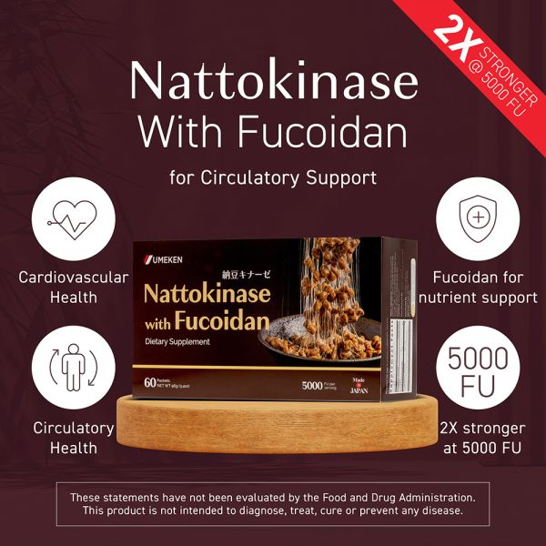 Nattokinase (plus Fucoidan) / 2 mth supply (60 packets)