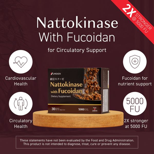 Nattokinase (plus Fucoidan) / 1 mth supply (30 packets)