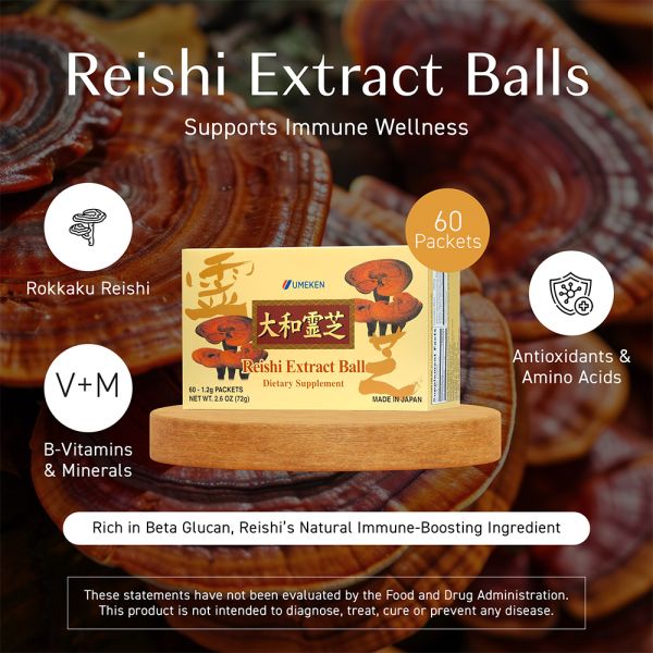 Reishi Extract Balls / 2 mth supply (60 packets)