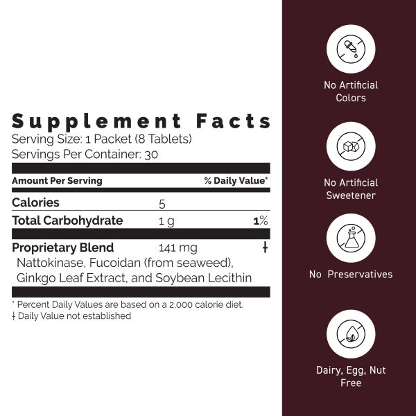 Nattokinase (plus Fucoidan) / 1 mth supply (30 packets)